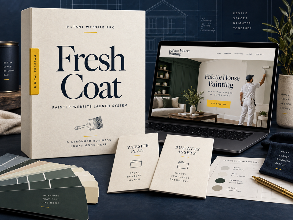 Fresh Coat by Instant Website Pro. Painter digital website program cover.