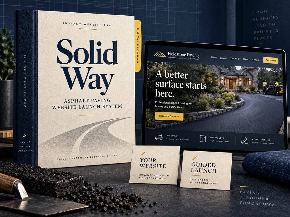 Instant Website Pro Solid Way digital program cover for Asphalt Paving