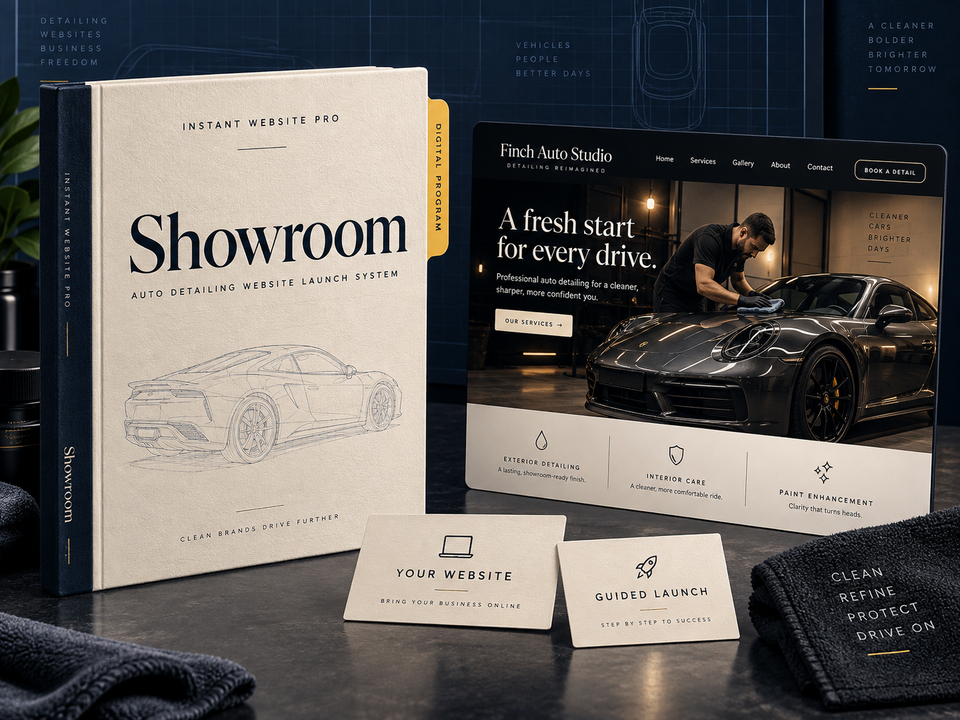 Instant Website Pro Showroom digital program cover for Auto Detailing