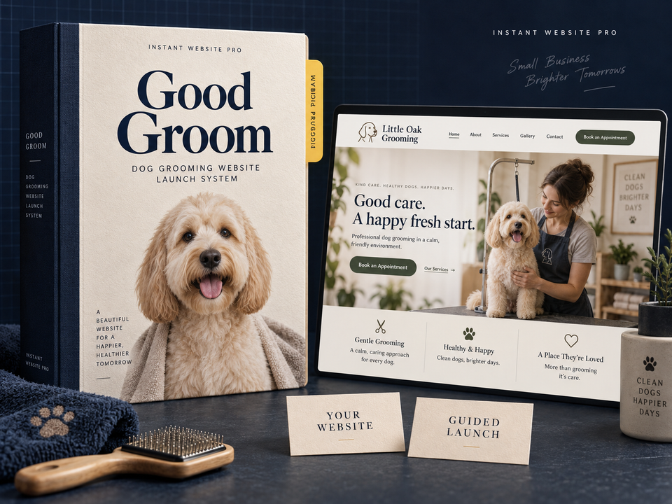 Instant Website Pro Good Groom digital program cover for Dog Grooming